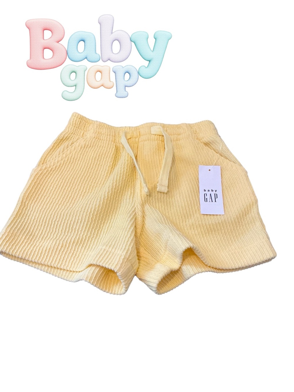 GAP Baby Yellow Corded Lounge Shorts size 12-18 months
